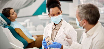 dentist dicussing procedure
