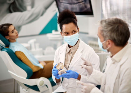 dentist dicussing procedure